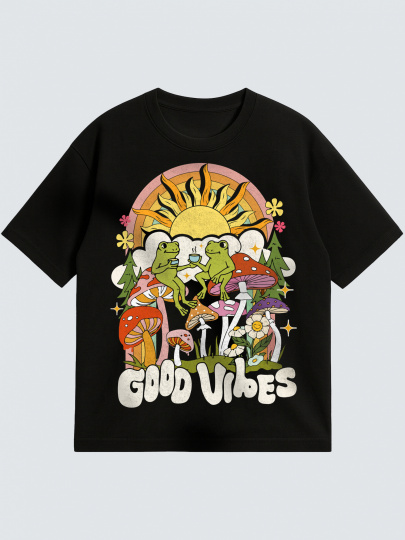 Футболка "Good Vibes лягушки"