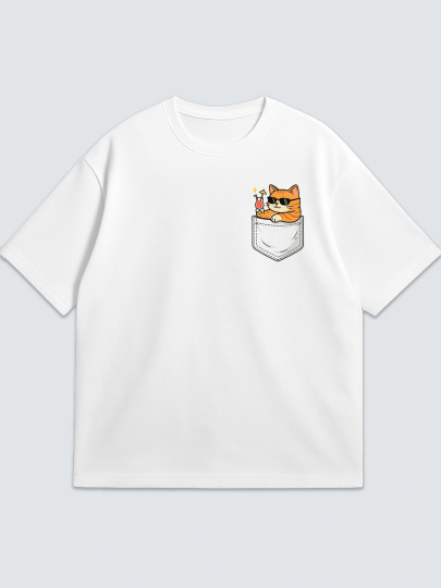 Футболка "Котик в кармашке"
